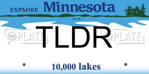 TLDR Minnesota License Plate