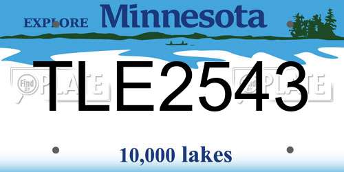 TLE2543 Minnesota License Plate