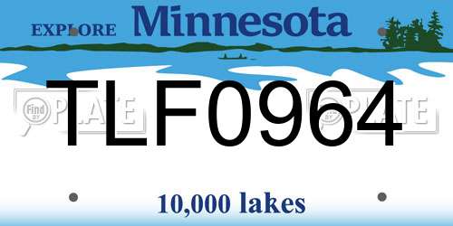 TLF0964 Minnesota License Plate