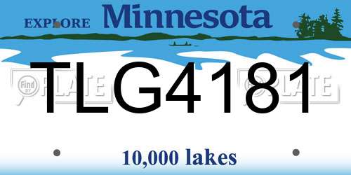 TLG4181 Minnesota License Plate