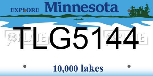 TLG5144 Minnesota License Plate