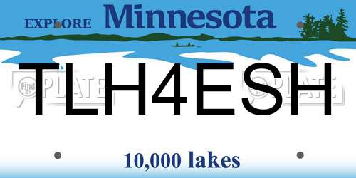 TLH4ESH Minnesota License Plate