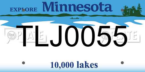 TLJ0055 Minnesota License Plate