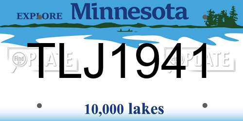 TLJ1941 Minnesota License Plate