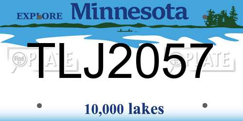 TLJ2057 Minnesota License Plate