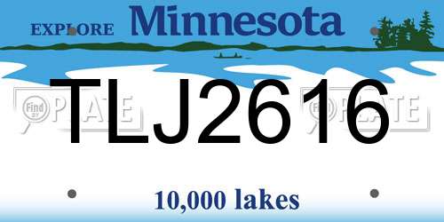 TLJ2616 Minnesota License Plate