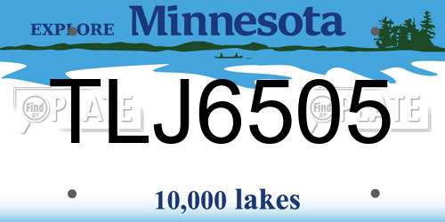 TLJ6505 Minnesota License Plate