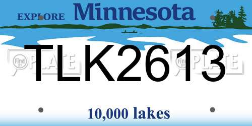 TLK2613 Minnesota License Plate