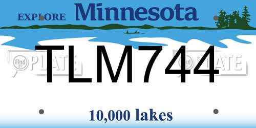 TLM744 Minnesota License Plate