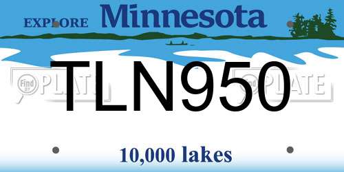 TLN950 Minnesota License Plate
