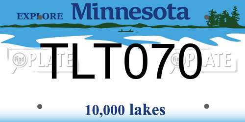 TLT070 Minnesota License Plate