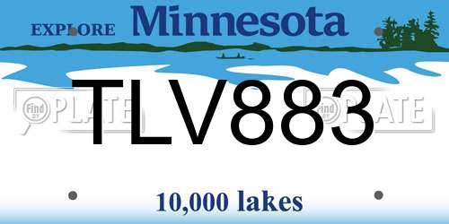 TLV883 Minnesota License Plate