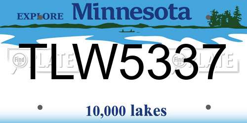 TLW5337 Minnesota License Plate