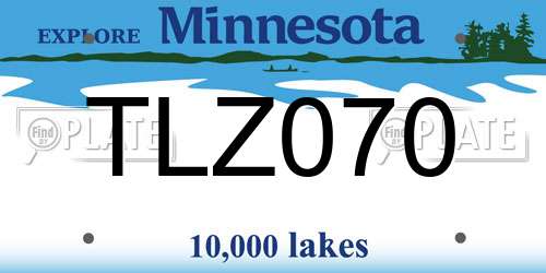 TLZ070 Minnesota License Plate