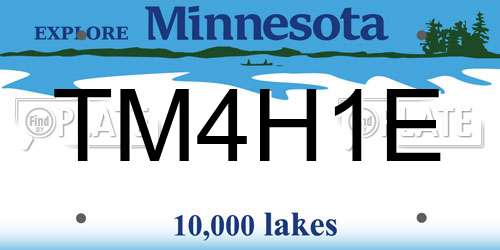 TM4H1E Minnesota License Plate
