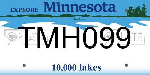 TMH099 Minnesota License Plate