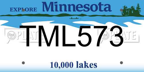 TML573 Minnesota License Plate