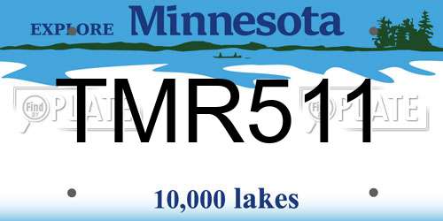 TMR511 Minnesota License Plate