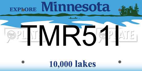 TMR51I Minnesota License Plate
