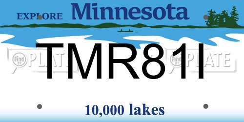 TMR81I Minnesota License Plate