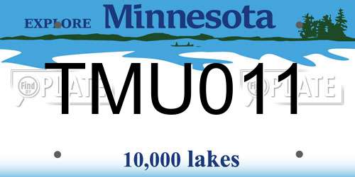 TMU011 Minnesota License Plate