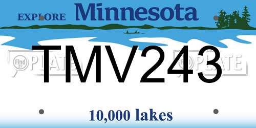 TMV243 Minnesota License Plate