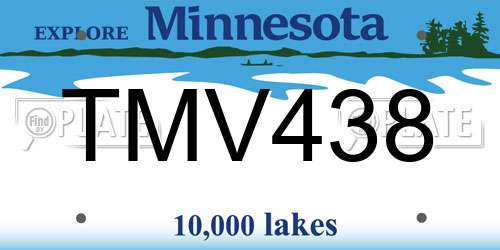 TMV438 Minnesota License Plate