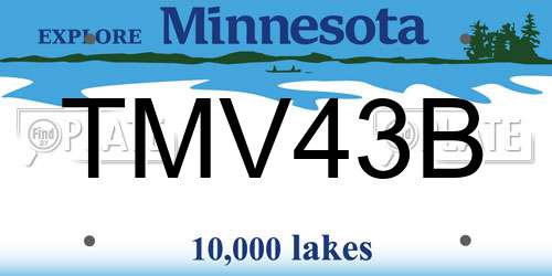 TMV43B Minnesota License Plate