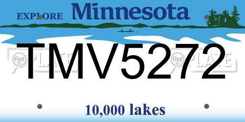 TMV5272 Minnesota License Plate