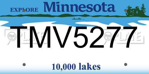 TMV5277 Minnesota License Plate