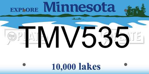 TMV535 Minnesota License Plate