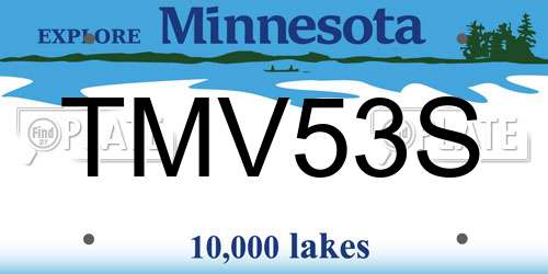 TMV53S Minnesota License Plate