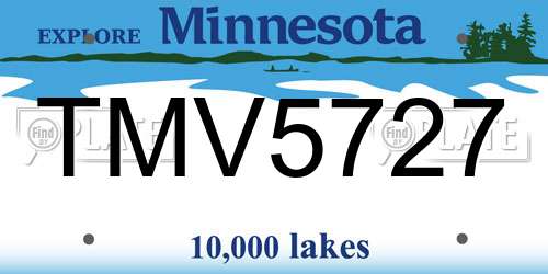TMV5727 Minnesota License Plate