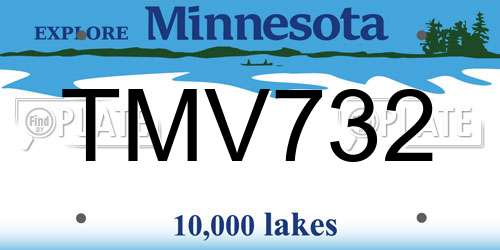 TMV732 Minnesota License Plate