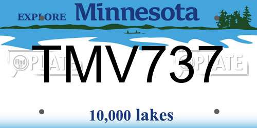 TMV737 Minnesota License Plate