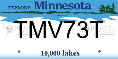 TMV73T Minnesota License Plate
