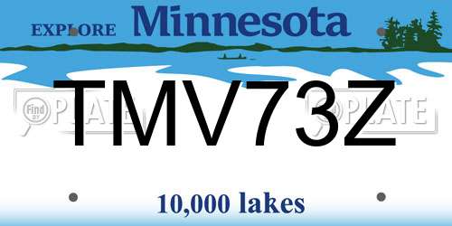 TMV73Z Minnesota License Plate