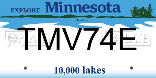 TMV74E Minnesota License Plate