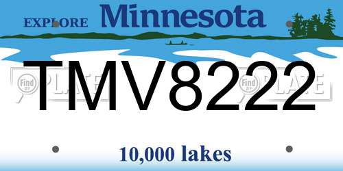 TMV8222 Minnesota License Plate