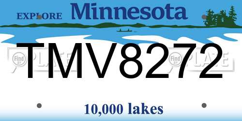 TMV8272 Minnesota License Plate