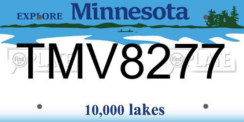 TMV8277 Minnesota License Plate