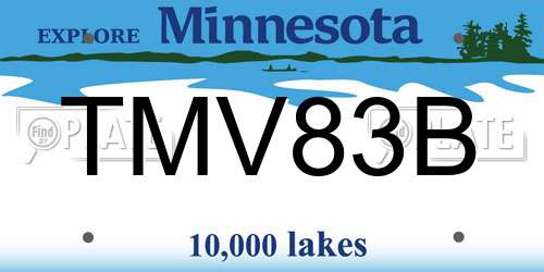 TMV83B Minnesota License Plate
