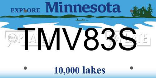 TMV83S Minnesota License Plate