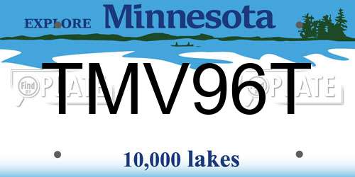 TMV96T Minnesota License Plate