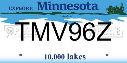 TMV96Z Minnesota License Plate