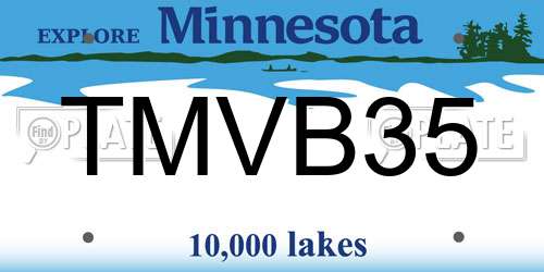 TMVB35 Minnesota License Plate