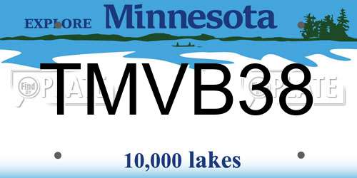 TMVB38 Minnesota License Plate