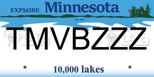 TMVBZZZ Minnesota License Plate