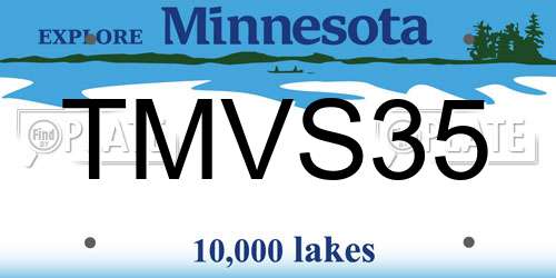 TMVS35 Minnesota License Plate