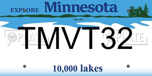 TMVT32 Minnesota License Plate